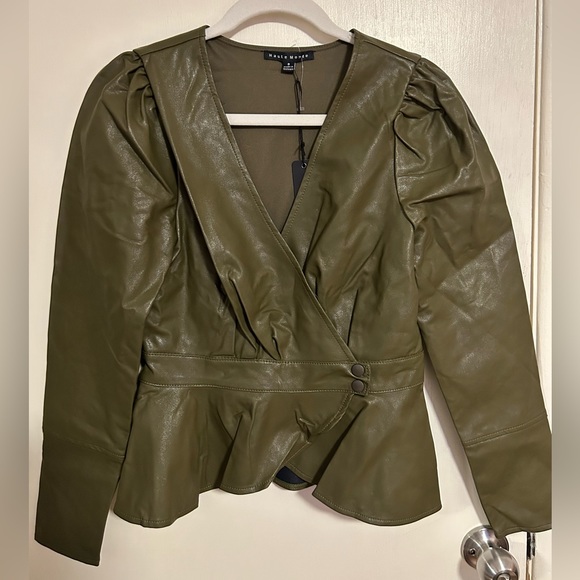 NWT Faux Leather Peplum Jacket - Picture 1 of 4